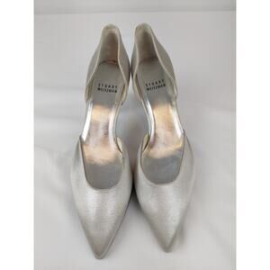 Staurt Weitzman Raso Chrome Silver Cocktail Evening Stunning Pumps 6.5 M